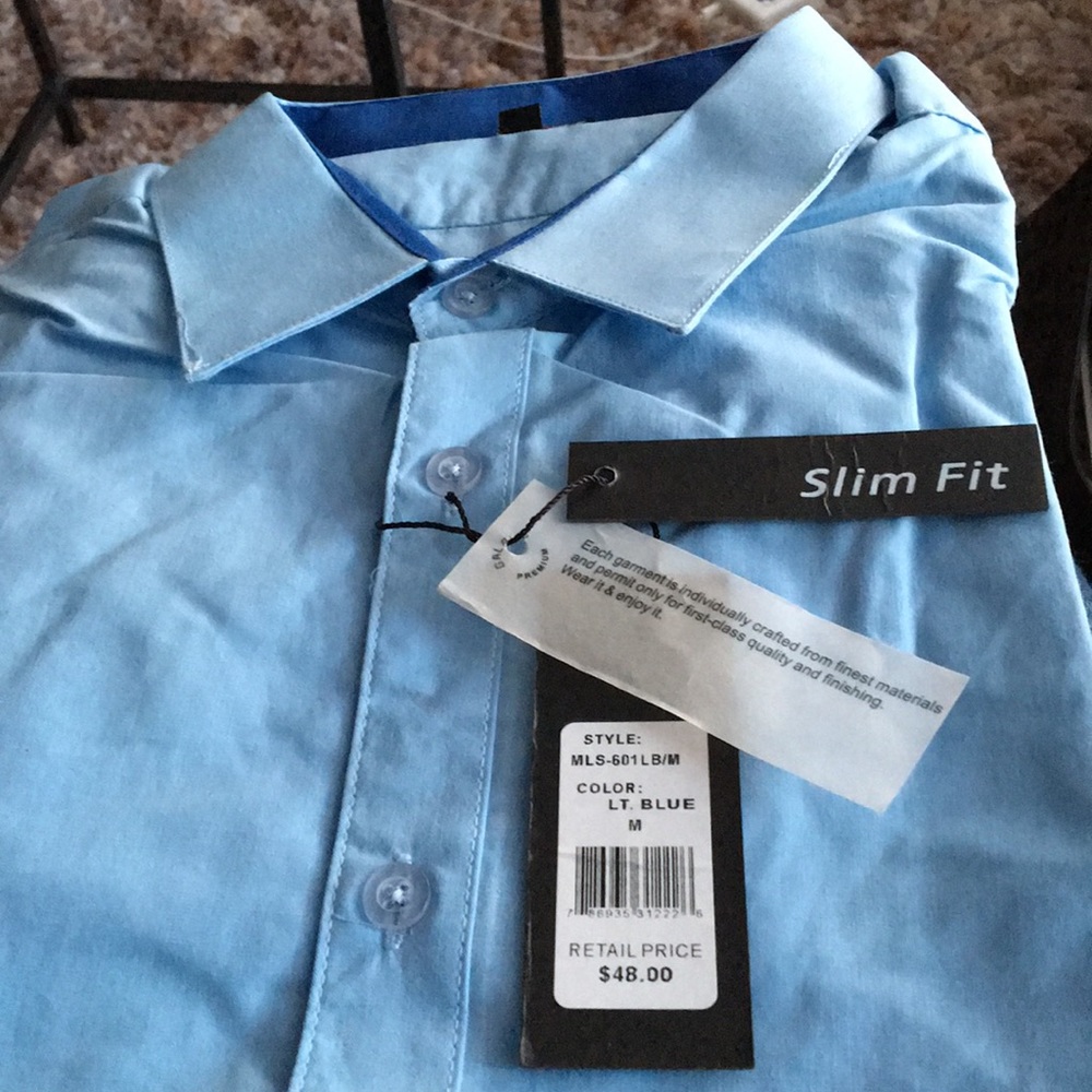 Men’s galaxy by Harvic blue long sleev dress shirt
